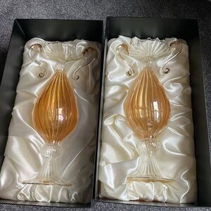 Elegant gold glass candle holders